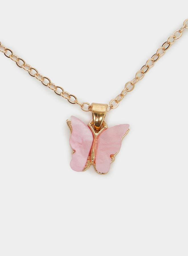 ستايلي طقم من عقد وسوار وخاتم وأقراط بشكل فراشة - Image 3